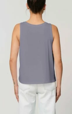 Kurzes Tank-Top Aus Bio-Baumwolle - Lava Grey -Grundstoff Verkaufsladen GSTTW038 039 Top lila grau Frau Rueckansicht Bio Baumwoll Jersey oekologisch 1280x1280