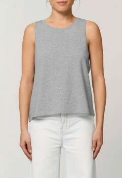 Kurzes Tank-Top Aus Bio-Baumwolle - Heather Grey -Grundstoff Verkaufsladen GSTTW038 250 Tank Top gerader Schnitt heather grey Bio Baumwolle fair 1280x1280