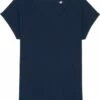 Slub T-Shirt Aus Bio-Baumwolle - French Navy -Grundstoff Verkaufsladen GSTTW112 727 Damenshirt vorne Seitenschlitze organic cotton vegan 1280x1280