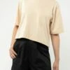 Mela Fairtrade Cropped T-Shirt Jandra Aus Bio-Baumwolle - Oat