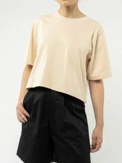 Mela Fairtrade Cropped T-Shirt Jandra Aus Bio-Baumwolle - Oat