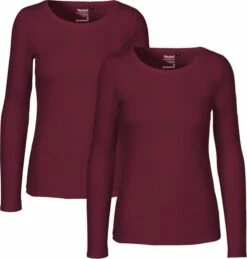 Neutral Doppelpack - Longsleeve Aus Fairtrade Bio-Baumwolle - Bordeaux