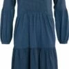 Kleid Aus Bio-Baumwolle Und Viskose - Indigo Patch -Grundstoff Verkaufsladen Langarmkleid nachhaltig biobaumwolle viskose 68535 107 1280x1280