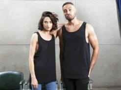 Unisex Drop Armhole Top - Black 7 Unisex Drop Armhole Top - Black -Grundstoff Verkaufsladen M133 black Unisex Tank Top vegan fair produziert schwarz Bio Baumwolle oekofair 1280x1280