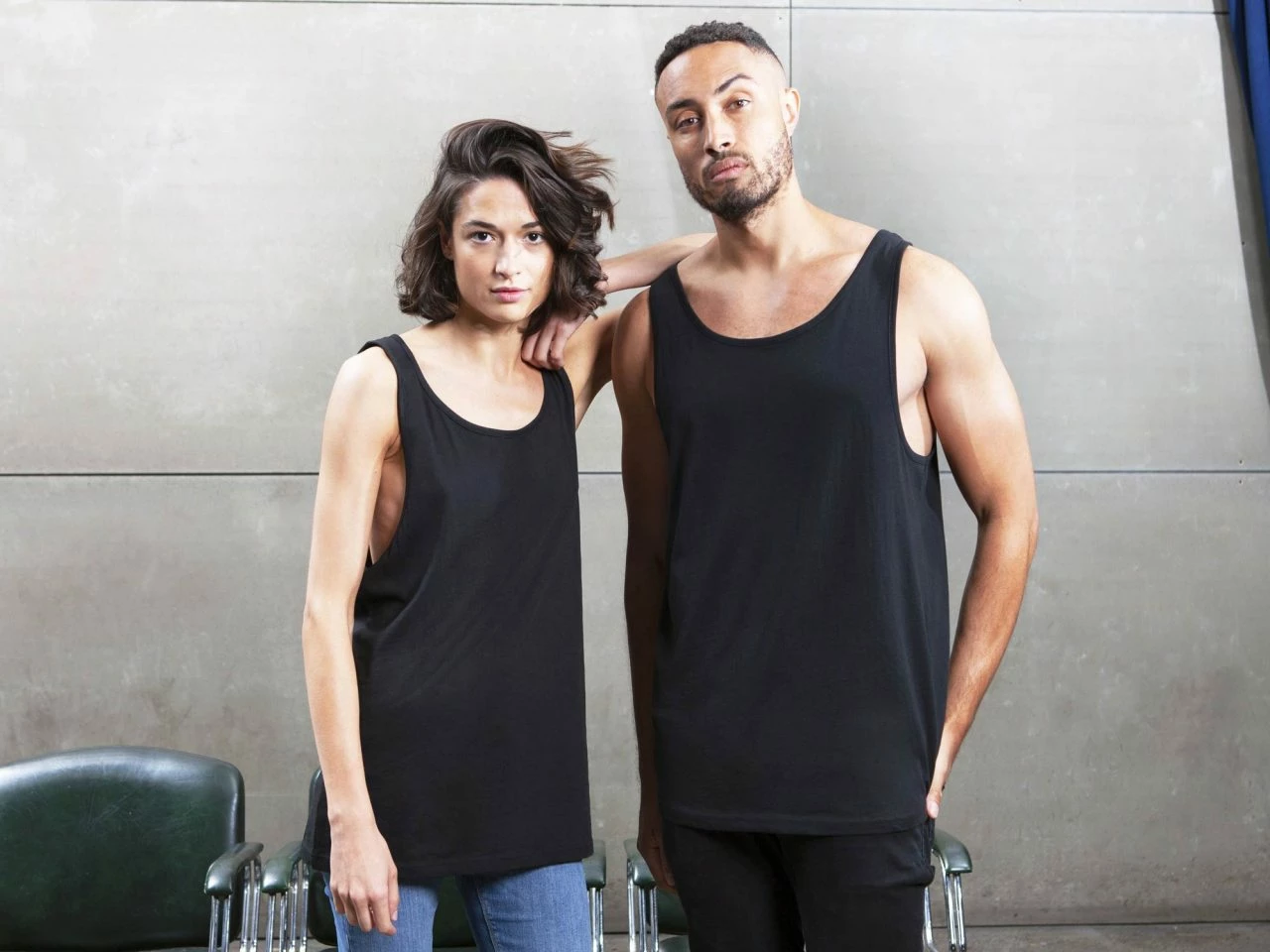 Unisex Drop Armhole Top - Black 5 Unisex Drop Armhole Top - Black – Bild 3