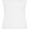 Loose Fit Tank Top - White -Grundstoff Verkaufsladen M82 white faire Mode von Mantis Damen Tank Top aus zertifizierter Bio Baumwolle vegan weiss Armausschnitt mit offener Schnittkante 1280x1280