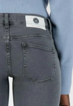 Skinny Fit Jeans Lilly - Grey -Grundstoff Verkaufsladen MUD Lilly Grey Skinny Jeans Nieten Five Pocket Taschen Guertelschlaufen Stretch Denim Bio Baumwolle fair 1280x1280