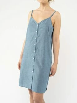 Mela Fairtrade Träger-Kleid Majandra Aus Bio-Baumwolle - Blue Chambray