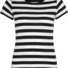 Striped T-Shirt - Black/white -Grundstoff Verkaufsladen Mantis T Shirt Damen gestreift fair schwarz weiss 1280x1280