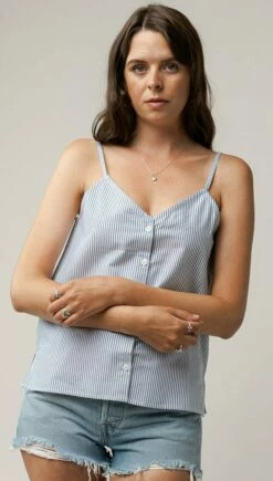 Mela Fairtrade Träger-Top Mohini Aus Bio-Baumwolle - Blue Stripes