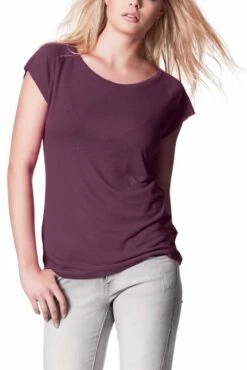 Bamboo Raglan T-Shirt - Eggplant -Grundstoff Verkaufsladen N43 eggplant bamboo shirt 1280x1280