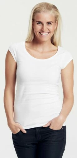 Neutral Roundneck T-Shirt Aus Fairtrade Bio-Baumwolle - Weiss -Grundstoff Verkaufsladen Neutral Damen Shirt weiss Rundhals Model O81050 1280x1280