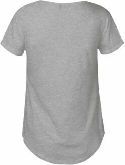 Neutral Roll Up Sleeve T-Shirt Aus Fairtrade Bio-Baumwolle - Grau Meliert -Grundstoff Verkaufsladen Neutral Shirt Damen sports grey roll up hinten 1280x1280