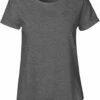 Neutral Roll Up Sleeve T-Shirt Aus Fairtrade Bio-Baumwolle - Dark Heather -Grundstoff Verkaufsladen O80012 Dark Heather Neutral Roll Up Sleeve T Shirt Frauen front legerer Schnitt Biobaumwolle Oeko 1280x1280