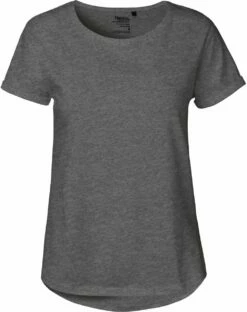 Neutral Roll Up Sleeve T-Shirt Aus Fairtrade Bio-Baumwolle - Dark Heather