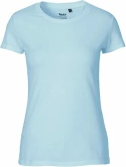 Neutral Fitted T-Shirt Aus Fairtrade Bio-Baumwolle - Light Blue