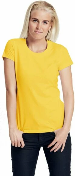 Neutral Fitted T-Shirt Aus Fairtrade Bio-Baumwolle - Yellow -Grundstoff Verkaufsladen O81001 Fitted Shirt Frauen Rundhals Fairtrade 1280x1280