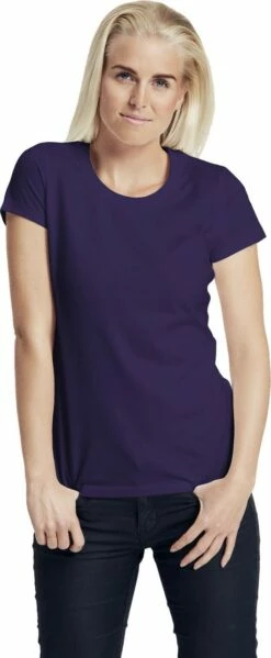 Neutral Fitted T-Shirt Aus Fairtrade Bio-Baumwolle - Purple -Grundstoff Verkaufsladen O81001 Neutral Damen Shirt Tailliert Bio Baumwolle 1280x1280