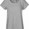Neutral Loose Fit T-Shirt Aus Fairtrade Bio-Baumwolle - Grau Meliert -Grundstoff Verkaufsladen O81003 mgr Fairtrade Damenshirt Loosefit grau meliert aus Bio Baumwolle mit weitem Rundhalsausschnitt vegan 1280x1280