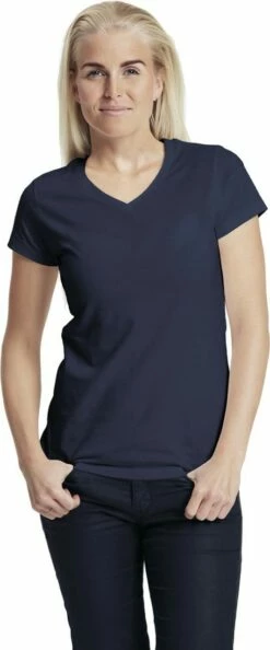 Neutral Organic Fitted V-Neck T-Shirt Fairtrade - Navy -Grundstoff Verkaufsladen O81005 Hochwertiges T Shirt mit V Ausschnitt navy umweltfreundlich produziert 1280x1280