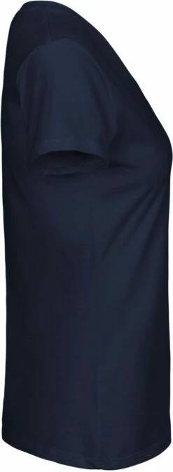 Neutral Organic Fitted V-Neck T-Shirt Fairtrade - Navy -Grundstoff Verkaufsladen O81005 side Women Shirt fitted Neutral navy organic cotton 1280x1280