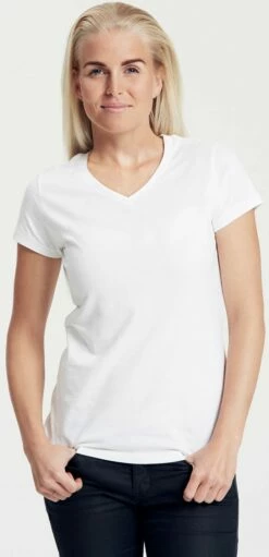 Neutral Organic Fitted V-Neck T-Shirt Fairtrade - Weiss -Grundstoff Verkaufsladen O81005 WHI 1280x1280
