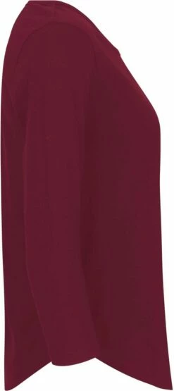 Neutral 3/4 Sleeve T-Shirt Aus Fairtrade Bio-Baumwolle - Bordeaux -Grundstoff Verkaufsladen O81006 Bordeaux Neutral Fair Trade Shirt side klassisch geschnitten abgerundeter Saum Oeko Fair 1280x1280