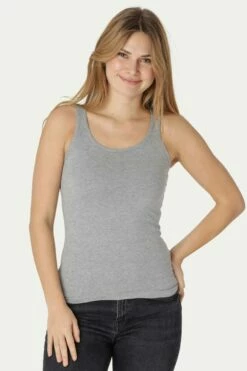 Neutral Top Aus Fairtrade Bio-Baumwolle - Grau-meliert -Grundstoff Verkaufsladen O81300 Damen Tank Top Neutral Biobaumwolle 1280x1280