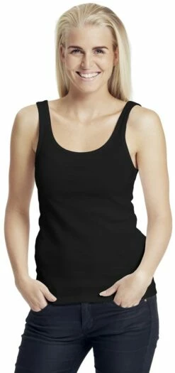 Neutral Top Aus Fairtrade Bio-Baumwolle - Schwarz -Grundstoff Verkaufsladen O81300 Damen Tanktop Fairtrade Biobaumwolle GOTS schadstoffarm 1280x1280