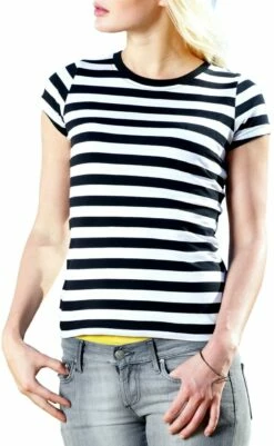 Striped T-Shirt - Black/white 7 Striped T-Shirt - Black/white -Grundstoff Verkaufsladen P110S stripy t shirt black 1280x1280