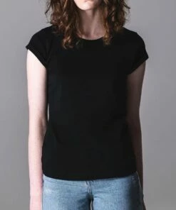 Roll Sleeve T-Shirt - Black -Grundstoff Verkaufsladen P81 Rock n Roll black shirt 1280x1280