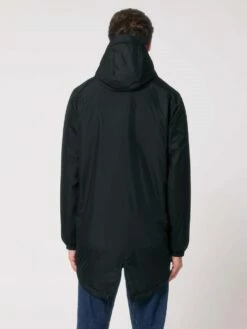 Unisex Padded Parka Aus Recyceltem Polyester - Black -Grundstoff Verkaufsladen Parka wasserabweisend laengeres Rueckenteil U841 002 1280x1280