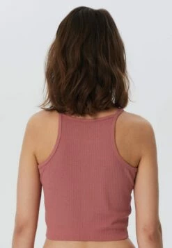 Ripp-Jersey Crop Top Aus Bio-Baumwolle - Dunkel Mauve -Grundstoff Verkaufsladen Racer Back Top vegan 1515 072 1280x1280