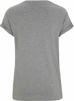 Organic Rolled-Up Sleeve T-Shirt - Melange Grey -Grundstoff Verkaufsladen Rolled Sleeve Shirt Women grey melange back EP12 1280x1280