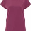 Organic Rolled Sleeve T-Shirt - Berry -Grundstoff Verkaufsladen Rolled Up Sleeve Shirt Damen bio berry EP16 1280x1280