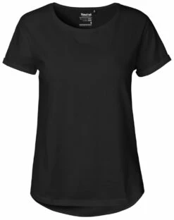 Neutral Roll Up Sleeve T-Shirt Aus Fairtrade Bio-Baumwolle - Schwarz