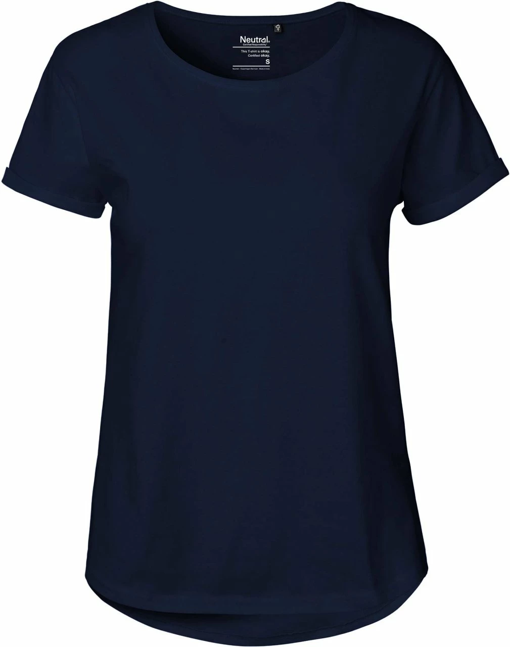 Neutral Roll Up Sleeve T-Shirt Aus Fairtrade Bio-Baumwolle - Navy 3 Neutral Roll Up Sleeve T-Shirt Aus Fairtrade Bio-Baumwolle - Navy