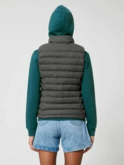 Steppweste Aus Recyceltem Polyester - Deep Metal Heather Grey -Grundstoff Verkaufsladen Rueckansicht Damen Steppweste W899 094 1280x1280