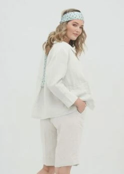 Hemdjacke Aus Leinen - Natural Linen -Grundstoff Verkaufsladen Rueckansicht grosse Kellerfalte natur 66641 623 1280x1280