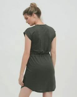 Jersey-Kleid Aus Leinen - Thyme -Grundstoff Verkaufsladen Rueckansicht leichtes Leinen Kleid 66642 655 1280x1280