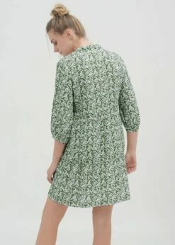 Kleid Aus Ecovero Viskose - Leafs -Grundstoff Verkaufsladen Rueckansicht leichtes Midi Kleid 68528 395 1280x1280