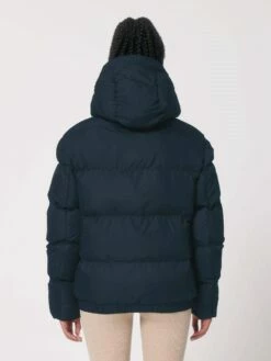 Oversized Unisex Puffer Jacket Aus Recyceltem Polyester - French Navy -Grundstoff Verkaufsladen Rueuckansicht dicke Kapuzenjacke U840 727 1280x1280