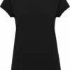 Recycled Rolled Sleeve T-Shirt - Black -Grundstoff Verkaufsladen SA16 Rolled Sleeve T Shirt Damen recycelte Materialien schwarz 1280x1280
