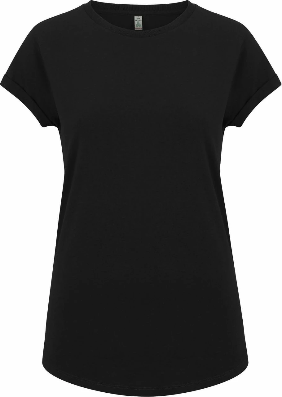 Recycled Rolled Sleeve T-Shirt - Black 3 Recycled Rolled Sleeve T-Shirt - Black