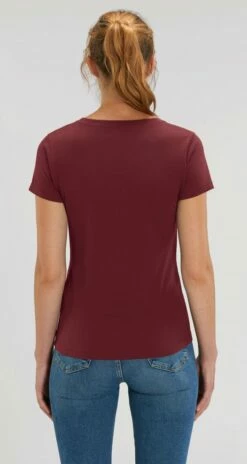 T-Shirt Mit V-Ausschnitt Aus Bio-Baumwolle - Burgundy -Grundstoff Verkaufsladen SBM5 STTW023 C244 1280x1280