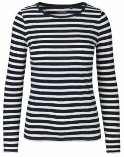 Neutral Longsleeve Aus Fairtrade Bio-Baumwolle - Navy/weiss