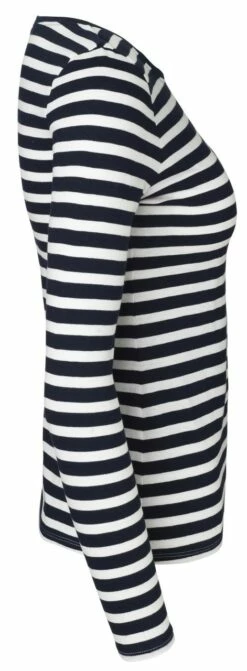 Neutral Longsleeve Aus Fairtrade Bio-Baumwolle - Navy/weiss -Grundstoff Verkaufsladen STPWB side DA Langarm Shirt fairtrade O81050 1280x1280