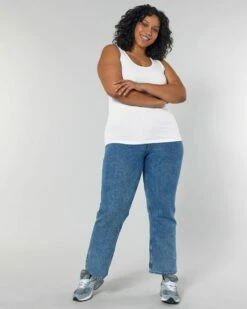 Tank-Top Aus Bio-Baumwolle - 3er-Pack - White -Grundstoff Verkaufsladen STTW013 001 White Basic Damen Top tiefer Rundhalsausschnitt aermellos umweltfreundlich 1280x1280