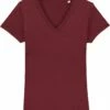T-Shirt Mit V-Ausschnitt Aus Bio-Baumwolle - Burgundy