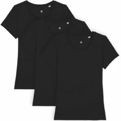 T-Shirt Aus Bio-Baumwolle - Black - 3er-Pack